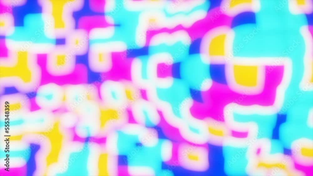 Poster psychedelic animation with floating colorful background. design. animation with psychedelic effect o