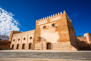 Historical building in kasbah of the Udayas, Rabat, Morocco's capital city - obrazy, fototapety, plakaty