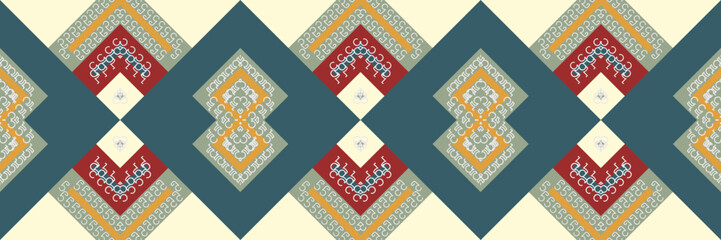 Ethnic Indian prints and patterns. Geometric ethnic pattern traditional Design It is a pattern created by combining geometric shapes. Design for print. Using in the fashion industry.
