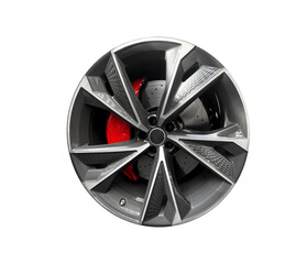 car alloy wheel on white background