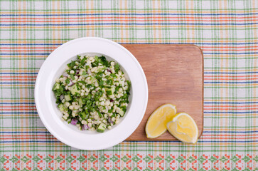 Couscous salad and vegetables