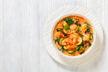 Creamy Tomato Soup with ground Chicken and veggies