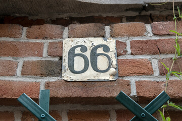 Close Up House Number 66 At Amsterdam The Netherlands 6-8-2021