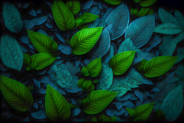 Background of lush green leaves Generative AI 