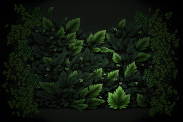 Naklejka na ściany i meble Background of lush green leaves Generative AI 