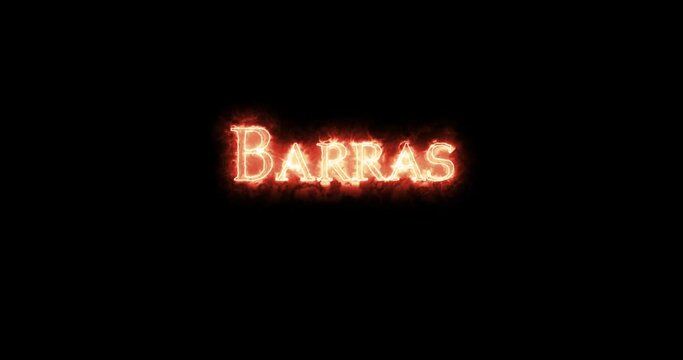 Barras,figure of the French Revolution, written with fire. Loop