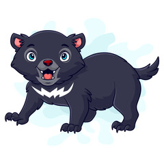 Cartoon funny tasmanian devil isolated on white background
