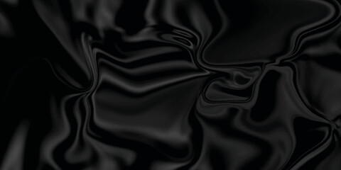 Obraz premium Black silk background . Black fabric background texture . abstract background luxury cloth or liquid wave or wavy folds of grunge silk texture material or smooth luxurious pattern .