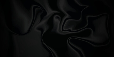 Black silk background . Black fabric background texture . abstract background luxury cloth or liquid wave or wavy folds of grunge silk texture material or smooth luxurious textile .