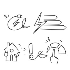 hand drawn doodle Set of Energy Saving Related illustration