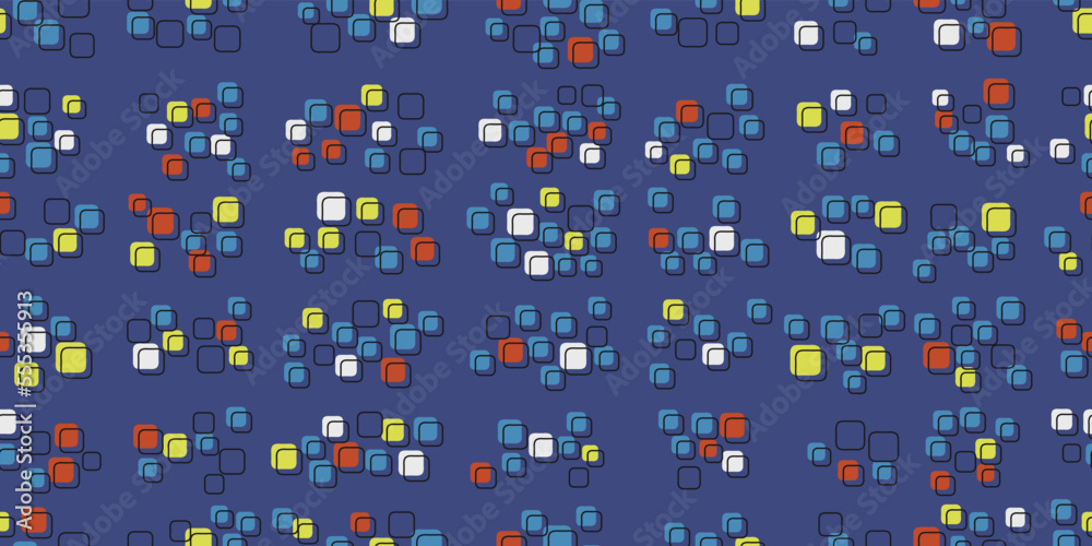 Leinwandbilder blue background with mosaic colored cubes. seamless pattern for print and decor. suitable for textil
