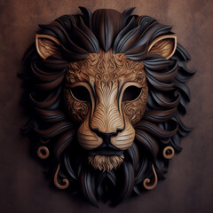 Lion Mask Full Face Mask - Generated by Generative AI
