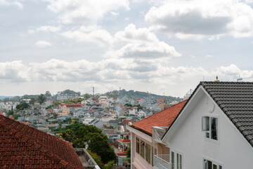 Fototapeta na wymiar Panoramic view of Da Lat city in Vietnam