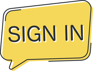 Sign in comic speech bubble in pop art style. Comic speech. Dialog window. Yellow banner for sale.