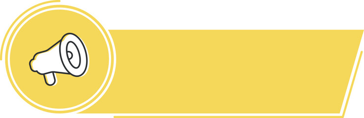 Megaphone on yellow background. blank banner. Megaphone banner. Web design.