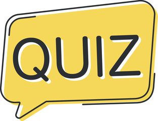 quiz comic speech bubble in pop art style. Comic speech. Dialog window. Yellow banner for sale.