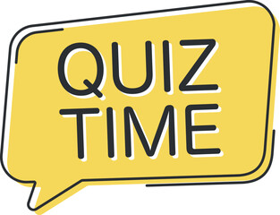 Quiz time comic speech bubble in pop art style. Comic speech. Dialog window. Yellow banner for sale.