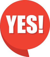 Yes comic speech bubble in pop art style. Comic speech. Dialog window. Yellow banner for sale.