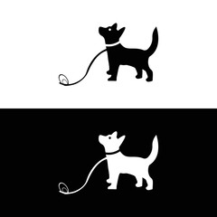 Dog animal logo template design . icon logo . silhouette logo 
