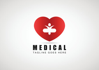 Heart logo symbol with people and hand care shape, human love and protection, childcare, healthy life vector icon illustration