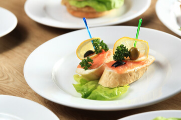 delicious dishes on the table in the children's restaurant