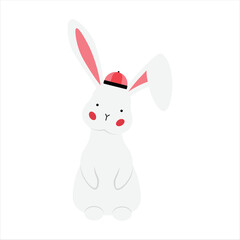 Cute Rabbit Wearing China Hat