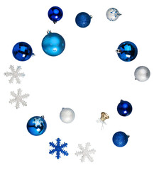 Christmas glass balls and snowflake