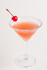 tasty cocktail on the white background