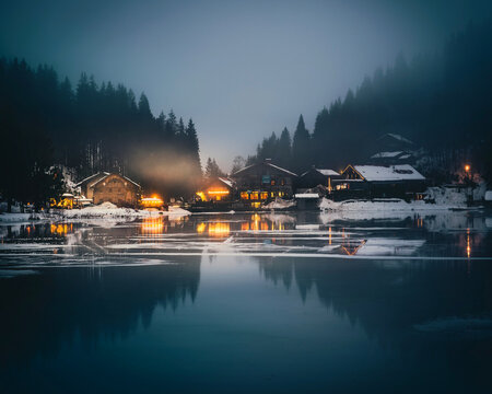 Spitzingsee im Winter | Bayern, Deutschland