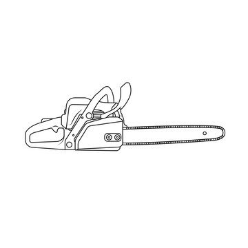 black outline chainsaw tool clip art preview