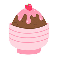delicious bingsu with strawberry flavor