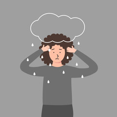 Female character Depression, stress. There is complete confusion in the head
