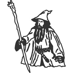 Wizard Vintage Illustration Vector