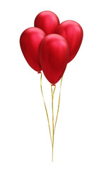 Fototapeta na wymiar balloons party red no background