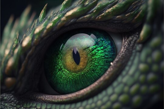 Green dragons eye. generative ai