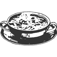 Hot Soup Vintage Illustration Vector