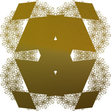 Abstract transparent blank golden texture shape design element.