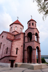 Fototapeta na wymiar Novosibirsk, Russia, August 2022: Holy Armenian Apostolic Orthodox Church of the Most Holy Theotokos