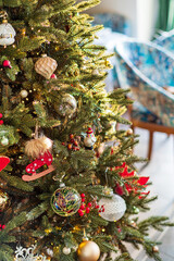 Christmas tree with vintage toys