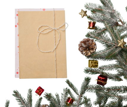 Classic notepad and Christmas decorations