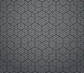 Abstract geometric pattern with stripes, lines. Seamless vector background. Black and gray ornament. Simple lattice graphic design
