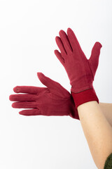 stylish trendy colored gloves warm winter
