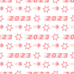 Pattern New Year 2023 Merry Christmas Holiday Star