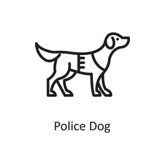 Police dog Vector Outline Icon Design illustration. Law Enforcement Symbol on White background EPS 10 File