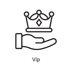 Vip  Vector Outline Icon Design illustration. Law Enforcement Symbol on White background EPS 10 File