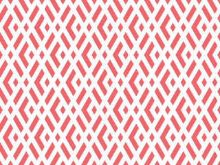 Abstract geometric pattern. A seamless vector background. White and pink ornament. Graphic modern pattern. Simple lattice graphic design