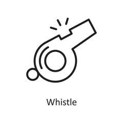 Whistle  Vector Outline Icon Design illustration. Law Enforcement Symbol on White background EPS 10 File