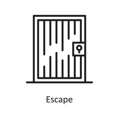 Escape  Vector Outline Icon Design illustration. Law Enforcement Symbol on White background EPS 10 File