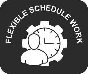 Flexible schedule work icon, work management icon black vector