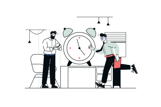business people with alarm clock, office setting